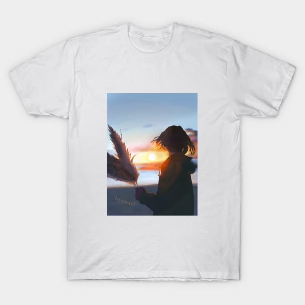 Sunset On A Beach T-Shirt by LEYUNART